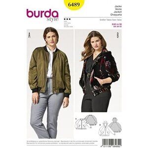 Burda Sewing Pattern 6489 Jacket Hooded Bomber Misses Size 18-32